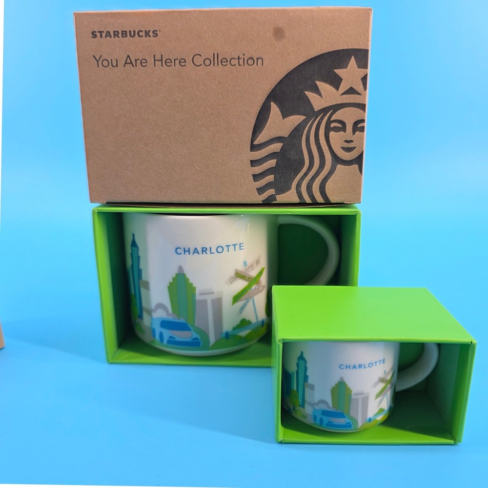 Starbucks You Are Here Collection Charlotte Mug and Espresso Ornament Set 2pc